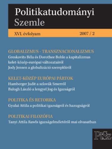 Politikatudomnyi Szemle - XVI. vfolyam, 2007/2.