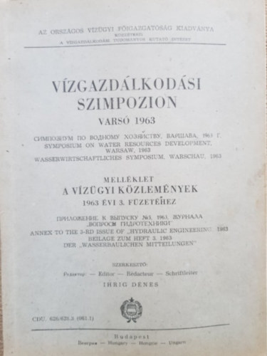 Ihrig Dnes  (szerk.) - Vzgazdlkodsi szimpozion Vars 1963