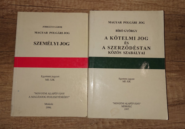 Jobbágyi Gábor, Bíró György - 2 jogi alapkönyv: Személyi jog, A kötelmi jog és a szerződéstan közös szabályai