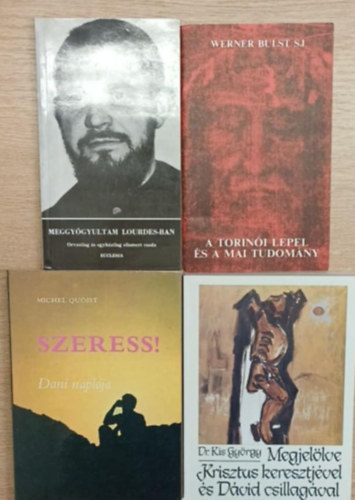 Michel Quoist, Dr. Kis Gyrgy Werner Bulst S. J. - 4 db vallsos knyv: A torini lepel s a mai tudomny - Meggygyultam Lourdes-ban - Szeress! - Krisztus keresztjvel s Dvid csillagval