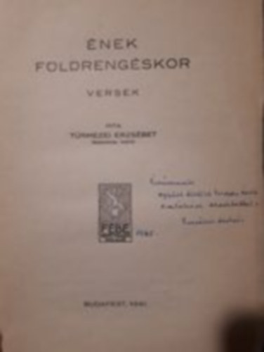T�rmezei Erzs�bet - �nek f�ldreng�skor - versek