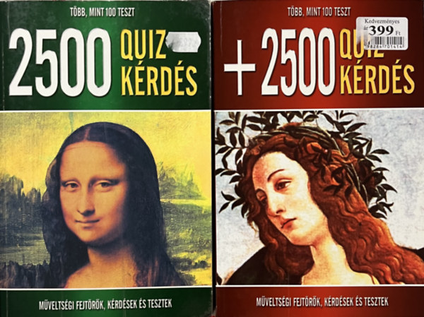 Sz�ll�si P�ter  (szerk.) - 2500 quiz k�rd�s �s + 2500 quiz k�rd�s - M�velts�gi fejt�r�k, k�rd�sek �s tesztek (2 k�tet)