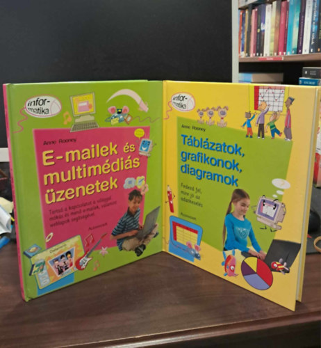 2 db-os informatikai knyvcsomag gyerekeknek: Tblzatok, grafikonok, diagramok+E-mailek s multimdis zenetek
