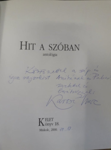 Szerk. Kardos Imre - Hit a sz�ban antol�gia Kelet K�nyv 18.