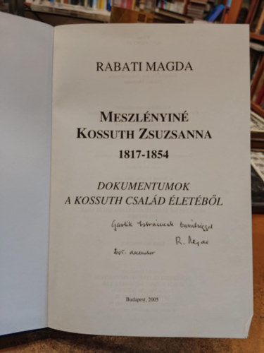 Rabati Magda - Meszl�nyin� Kossuth Zsuzsanna 1817-1854