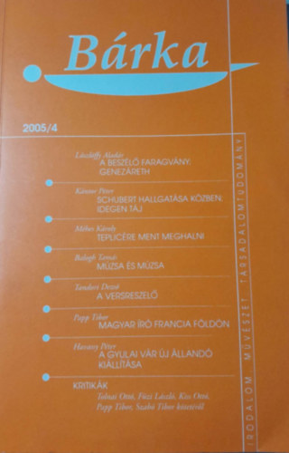 Brka 2005/4 Irodalmi, mvszeti s trsadalomtudomnyi folyirat