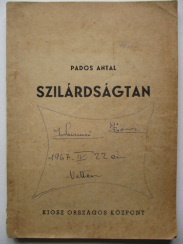 Pados Antal - Szilárdságtan kézirat
