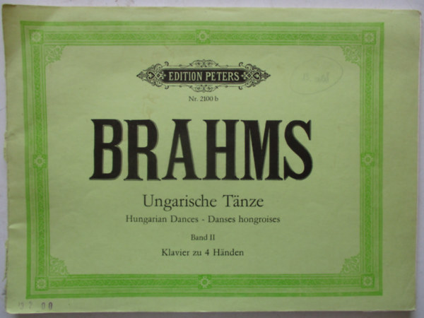Brahms - Ungarische Tänze für Klavier zu vier Händen - Hungarian Dances for Piano Duet II.