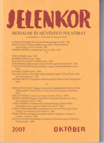 Ágoston Zoltán - Jelenkor - Irodalmi és művészeti folyóirat - 2007. október