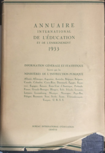 Annuaire international de l'ducation et de l'enseignement 1933
