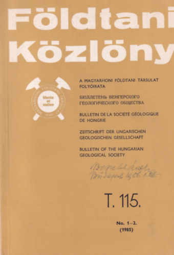 Dank Viktor dr. - Fldtani Kzlny T. 115. - No. 1-2. (1985)