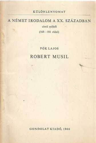 Pk Lajos - Robert Musil (klnlenyomat)