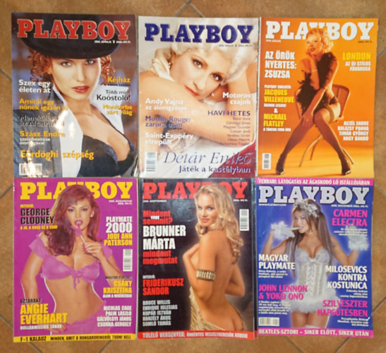 6 Playboy sz�m a 2000. �vfolyamb�l: 2000. �prilis, m�jus, j�lius, augusztus, szeptember, december