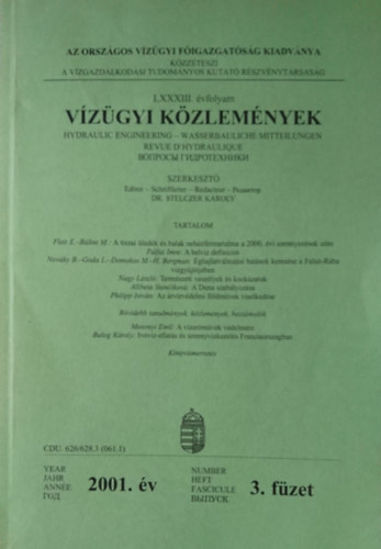 Dr. Stelczer Kroly  (szerk.) - Vzgyi kzlemnyek LXXXIII. vf. 2001. 3. fzet