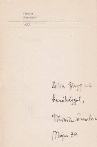 Veronica Porumbacu - Voce (Dedik�lt)