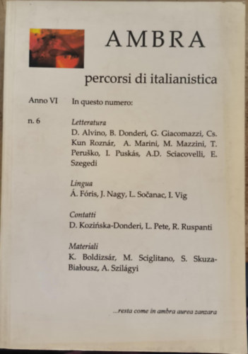 AMBRA percorsi di italianistica - Anno VI.