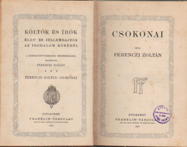 Ferenczi Zoltn - Csokonai - letrajz