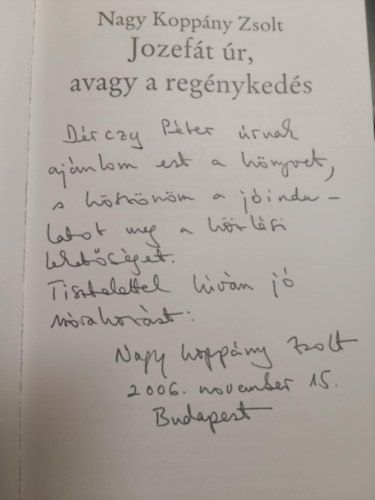 Nagy Koppány Zsolt - Jozefát úr, avagy a regénykedés