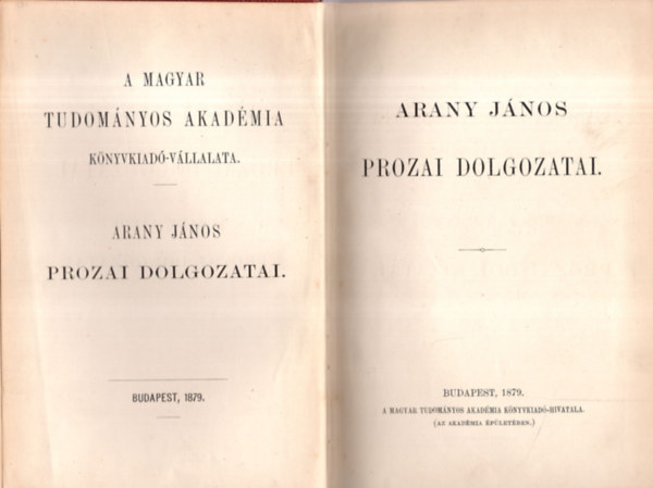 Arany J�nos - Arany J�nos prozai dolgozatai