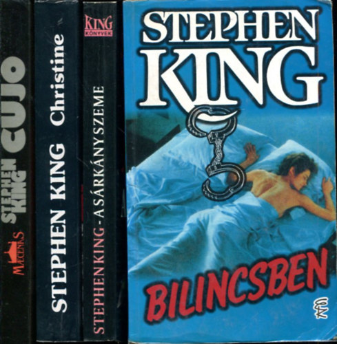 Stephen King - 4 db Stephen King k�tet: Christine (1989) - Bilincsben (1994) - Cujo (1989) - A s�rk�ny szeme (1992)
