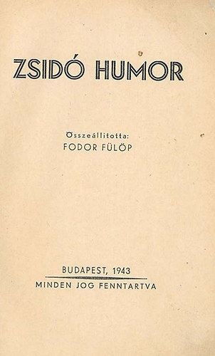 Fodor Fülöp - Zsidó humor
