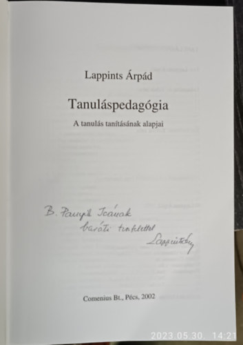 Lappints rpd - Tanulspedaggia (A tanuls tantsnak alapjai)