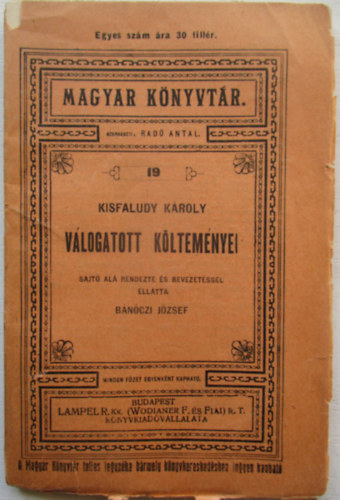 Bánóczi József - Kisfaludy Károly válogatott költeményei