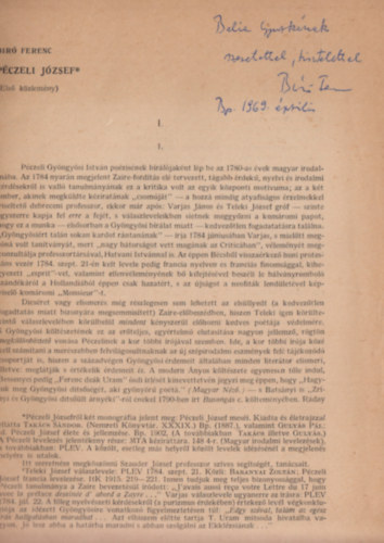 Bíró Ferenc - Péczeli József (Dedikált)