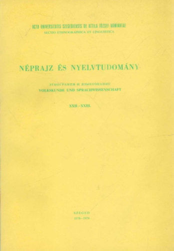 Szeged - Nprajz s nyelvtudomny XXII-XXIII.