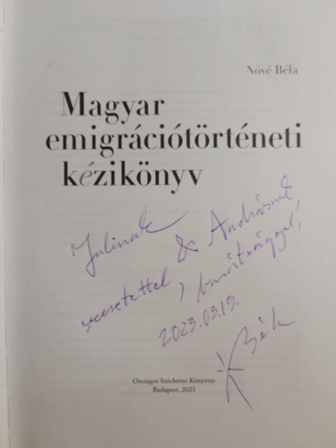 Nóvé Béla - Magyar emigrációtörténeti kézikönyv