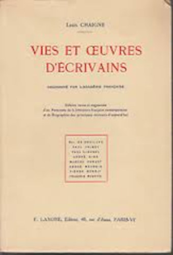 Louis Chaigne - Vies et oeuvres D ércrivains
