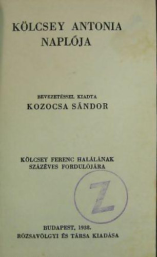 Klcsey Antonia - Klcsey Antonia naplja