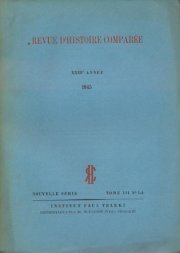 Revue D'Historie Comparée 1945