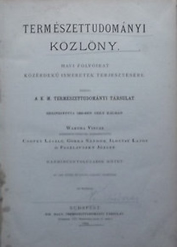 Wartha-Csopey-Gorka-Ilosvay - Természettudományi közlöny 1906 (38. kötet)