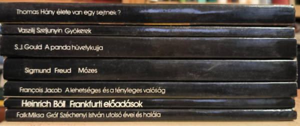 Heinrich Böll, Francois Jacob, Sigmund Freud, Stephen Jay Gould, Vaszilij Szeljunyin, Lewis Thomas Falk Miksa - 7 kötet a Mérleg sorozatból