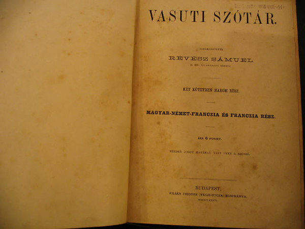 R�v�sz S�muel - Vasuti sz�t�r I-II. k�tet