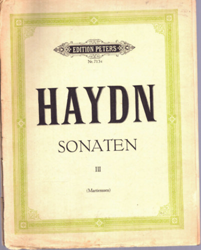 Joseph Haydn - Sonaten für Klavier zu Zwei Händen III