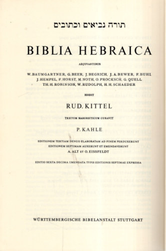Rudolf Kittel - Biblia hebraica