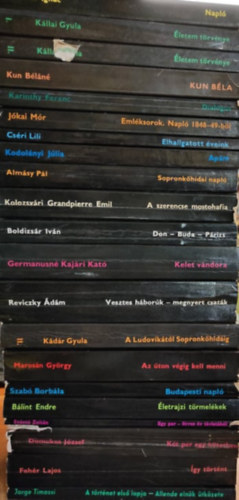 Sznt Zoltn, Blint Endre, Szab Borbla, Marosn Gyrgy, Kdr Gyula, Reviczky dm, Boldizsr Ivn, Kolozsvri Grandpierre Emil, Almsy Pl, Kodolnyi Jlia, Cs Jorge Timossi - 21 db Tnyek s Tank: A trtnet els lapja- Allende elnktkzete, gy trtnt, Kt per egy ktetben,Egy per-tven v tvlatbl, letrajzi trmelkek,Budapesti napl,Az ton vgig kell menni, A Ludoviktl Sopronkhid