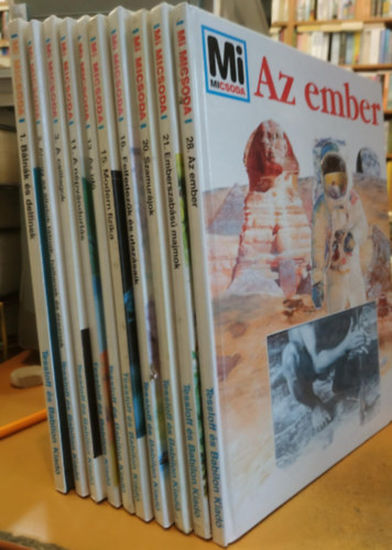 Tessloff s Babilon Kiad - 10 db Mi Micsoda: 1. Blnk s delfinek; 2. Ahogy az llatok ltnak, hallanak s reznek; 3. A csillagok; 11. A npvndorls; 13. Az id; 15. Modern fizika; 16. Felfedezk s utazsaik; 20. Szamurjok; 21. Emberszabs majmok; 28. Az