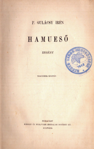 P. Gulcsy Irn - Hamues (1929)