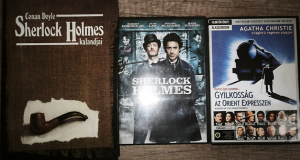 Sir Arthur Connan Doyle - 2db krimi DVD + aj�nd�k k�nyv - Gyilkoss�g az Orient Expresszen, Sherlock Holmes (Robert Downey Jr., Jude Law) + Sir Arthur Conan Doyle-Shelock Holmes kalandjai
