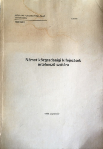 Nmet kzgazdasgi kifejezsek rtelmez sztra