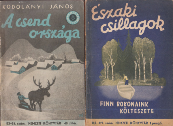 3db Nemzeti Knyvtr - 118-119.szm. szaki csillagok (Finn rokonaink kltszete) + 83-84.szm. Kodolnyi Jnos: A csend orszga + 127-128.szm. szaki vrtn (szt rokonaink irodalma)