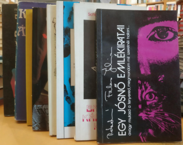 Schmidtné Dr. Holló Erzsébet, Jen Van Guy, Ifj. Lónyay Sándorné, Dick Sutphen, Lestyán Sándor, Krúdy Gyula, Rosta Erzsébet-Johi Bharat Rónáné Falus Júlia - 8 db jóslás: Egy jósnő emlékiratai; Babonások, kártyavetők kézikönyve; A tenyér és a szerelem; Jóslás a kézből; Jóskönyv (Sutphen); Jóskönyv (Lestyán); Álmoskönyv/Tenyérjóslások könyve; Tenyérjóslás