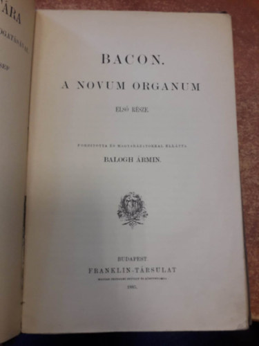 Bacon - A Novum Organum els rsze
