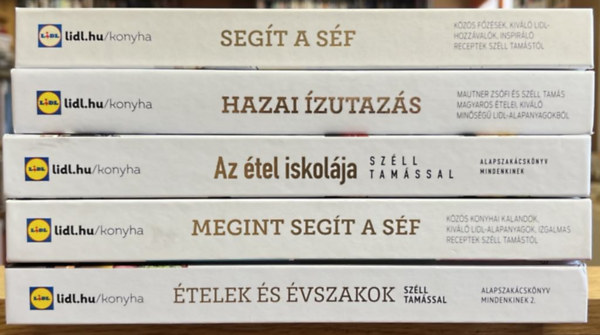 Mautner Zsfi - Szll Tams - 5 db Lidl szakcsknyv: Segt a sf, Hazai zutazs, Az tel iskolja, Megint segt a sf, telek s vszakok