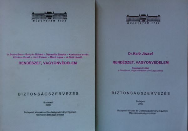 DrBoros-Bottyán-Dessewffy-Koskovics-Kovács-Liszt- - Rendészet,vagyonvédelem+ kiegészítő kötete