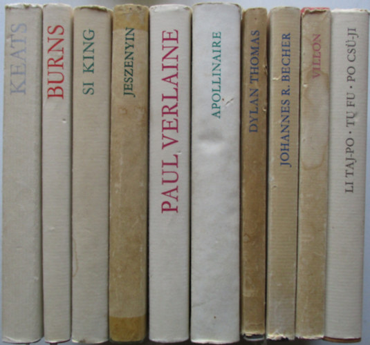 Több szerző - 10 db kötet a Lyra Mundi sorozatból (Johannes R. Becher versei, Dylan Thomas versei, Apollinaire versei...)