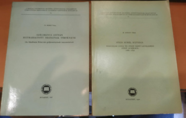 H. Boros Vilma - 2 db H. Boros Vilma: Szchenyi Istvn htrahagyott iratainak trtnete (54.) + Stein Aurl ifjsga (Hirschler Ignc s Stein Ern levelezse Stein Aurlrl 1866-1891)(61.)(A Magyar Tudomnyos Akadmia knyvtrnak kzlemnyei)